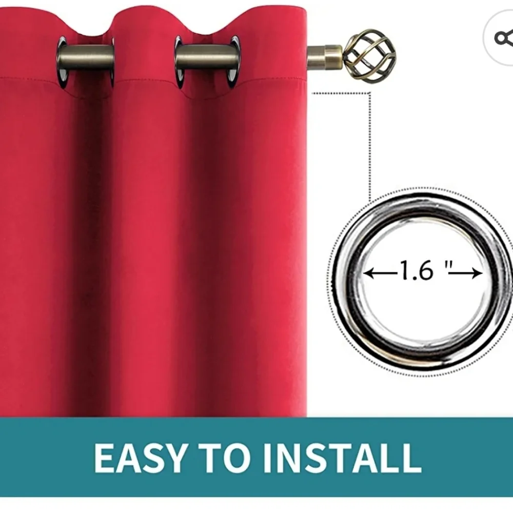New in packaging!  Set of 2 red curtain panels silver & gold accents tassels